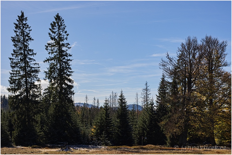 Pastviny Kohlschachten (1150 m), Velky Roklan/Grosse Rachel (1453 m) and Maly Roklan/Kleiner Rachel (1399 m)